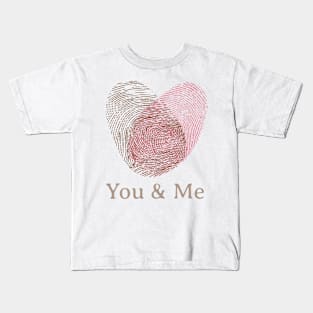 Fingerprint Heart - You & Me - Love Kids T-Shirt